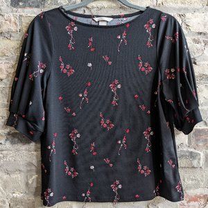 H&M Black Floral Shirt